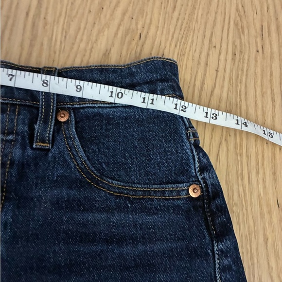 LEVI'S WOMEN'S ORIGINAL 501 HIGH RISE DARK BLUE JEAN SHORT 23 - Picture 14 of 16